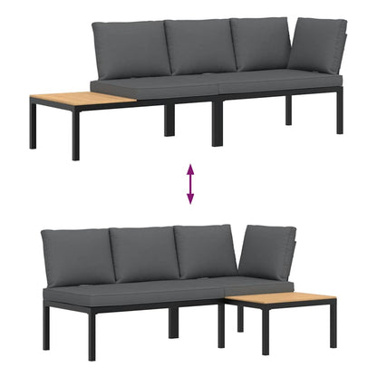 Set Divani da Giardino 2 pz con Cuscini in Alluminio Nero | homemem39
