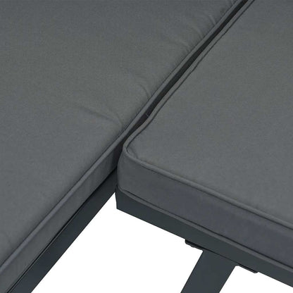 Set Divani da Giardino 2 pz con Cuscini in Alluminio Nero | homemem39