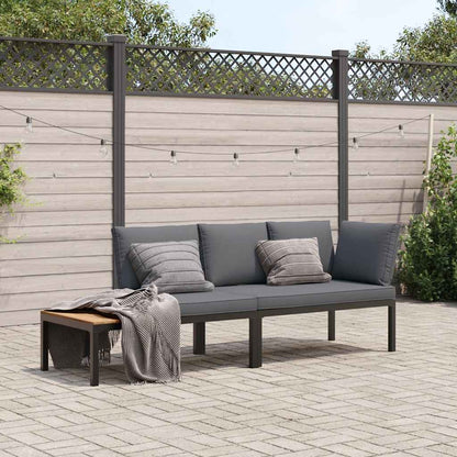 Set Divani da Giardino 2 pz con Cuscini in Alluminio Nero | homemem39