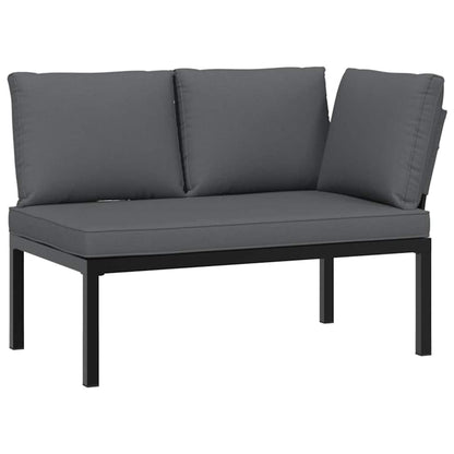 Set Divani da Giardino 3 pz con Cuscini in Alluminio Nero | homemem39