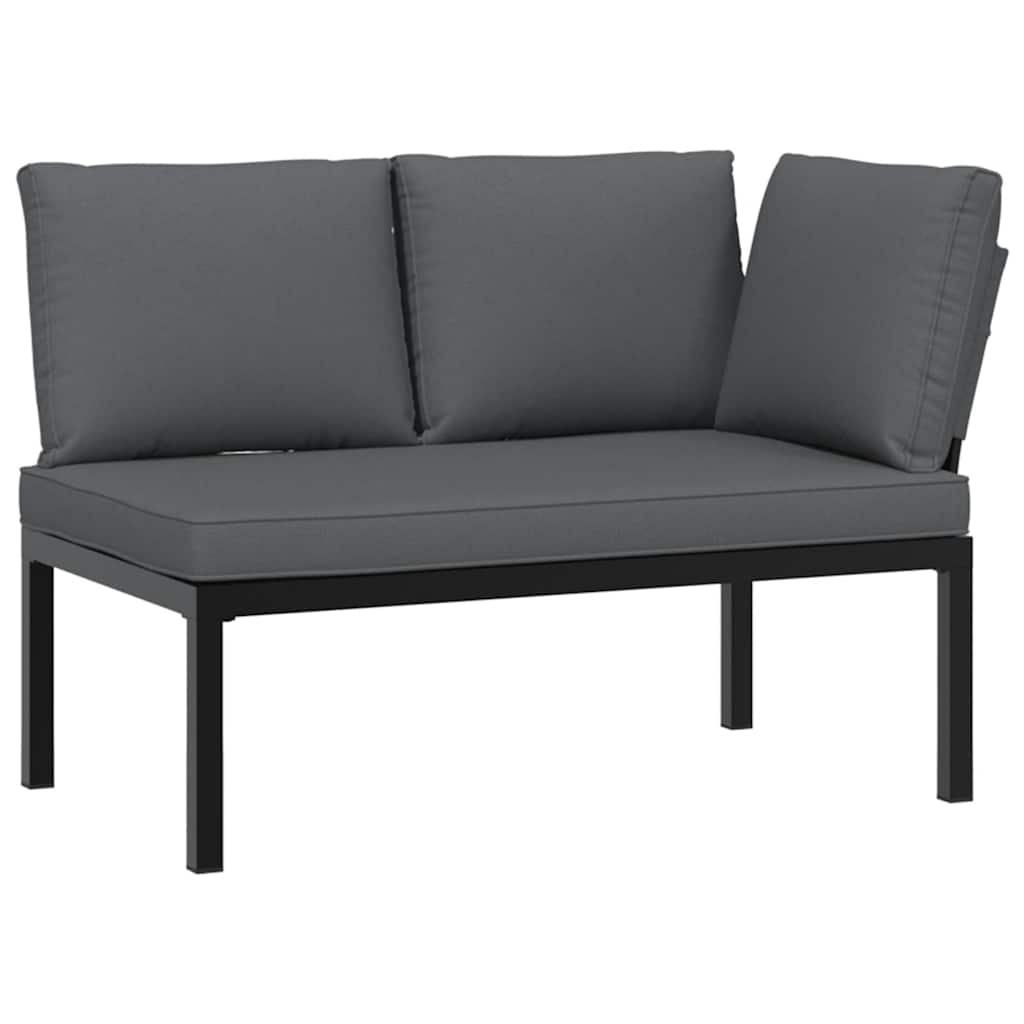 Set Divani da Giardino 4 pz con Cuscini in Alluminio Nero | homemem39