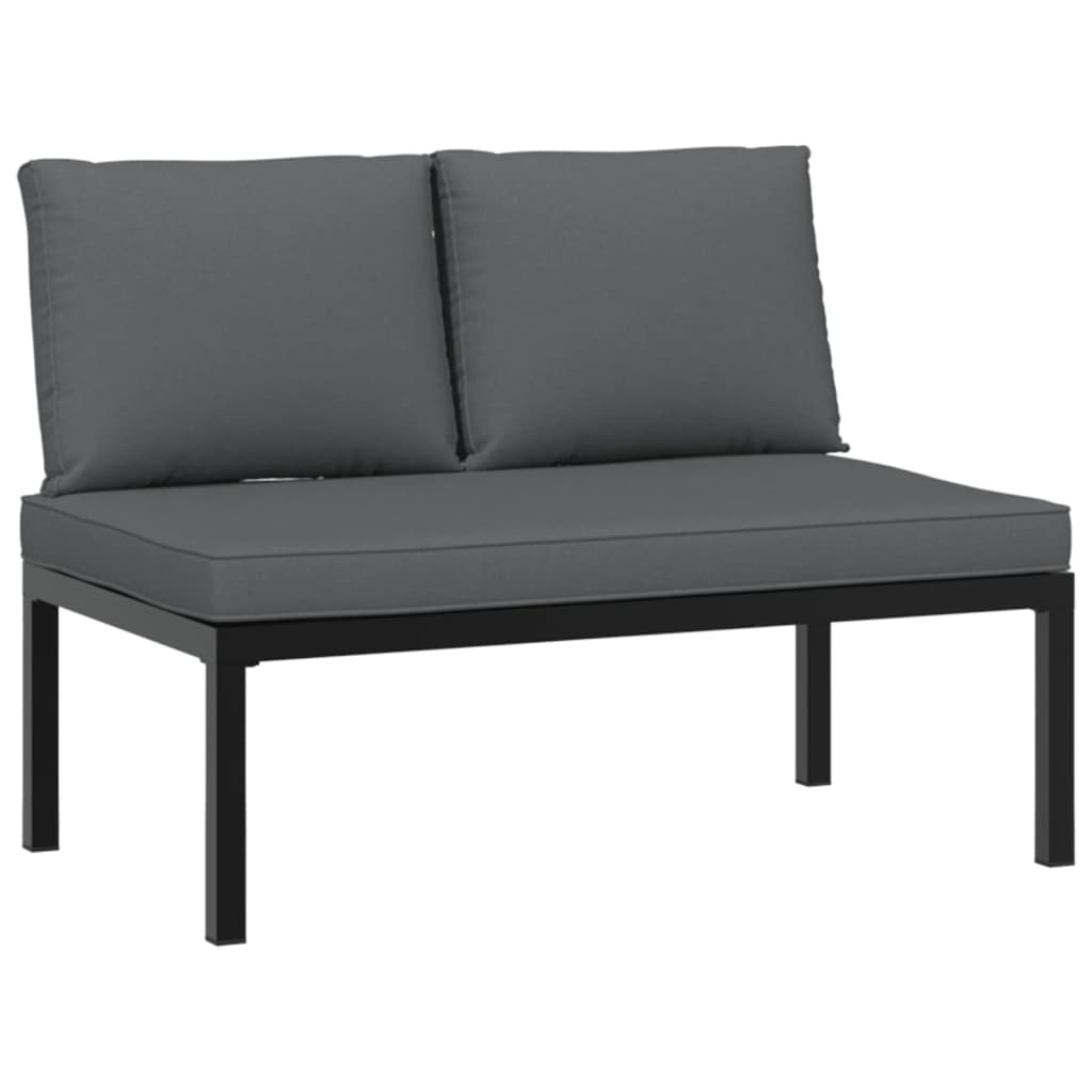 Set Divani da Giardino 3 pz con Cuscini in Alluminio Nero | homemem39