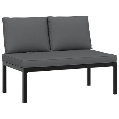 Set Divani da Giardino 3 pz con Cuscini in Alluminio Nero | homemem39