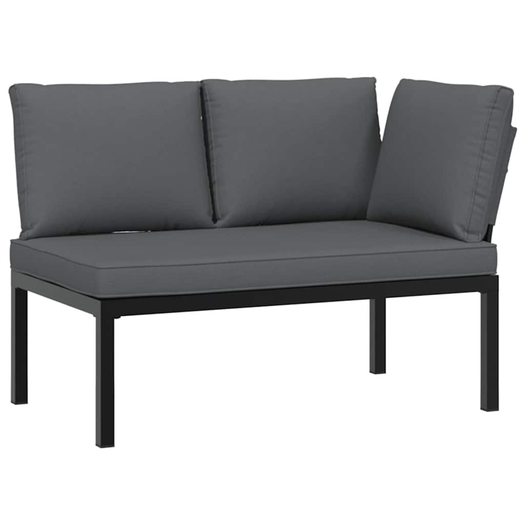 Set Divani da Giardino 5 pz con Cuscini in Alluminio Nero | homemem39