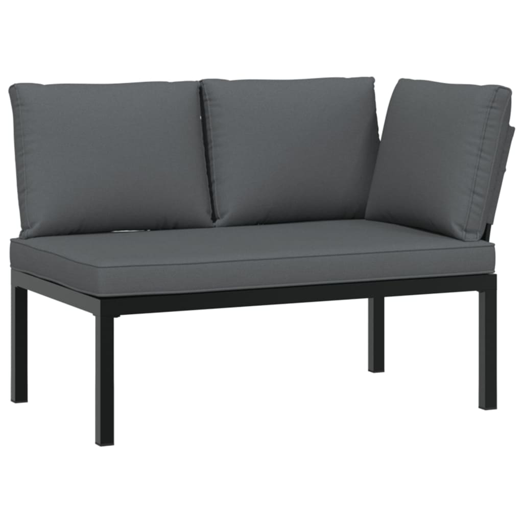 Set Divani da Giardino 4 pz con Cuscini in Alluminio Nero | homemem39