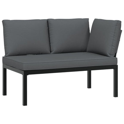 Set Divani da Giardino 4 pz con Cuscini in Alluminio Nero | homemem39