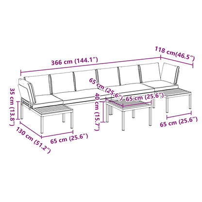 Set Divani da Giardino 5 pz con Cuscini in Alluminio Nero - homemem39