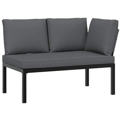 Set Divani da Giardino 2 pz con Cuscini in Alluminio Nero | homemem39