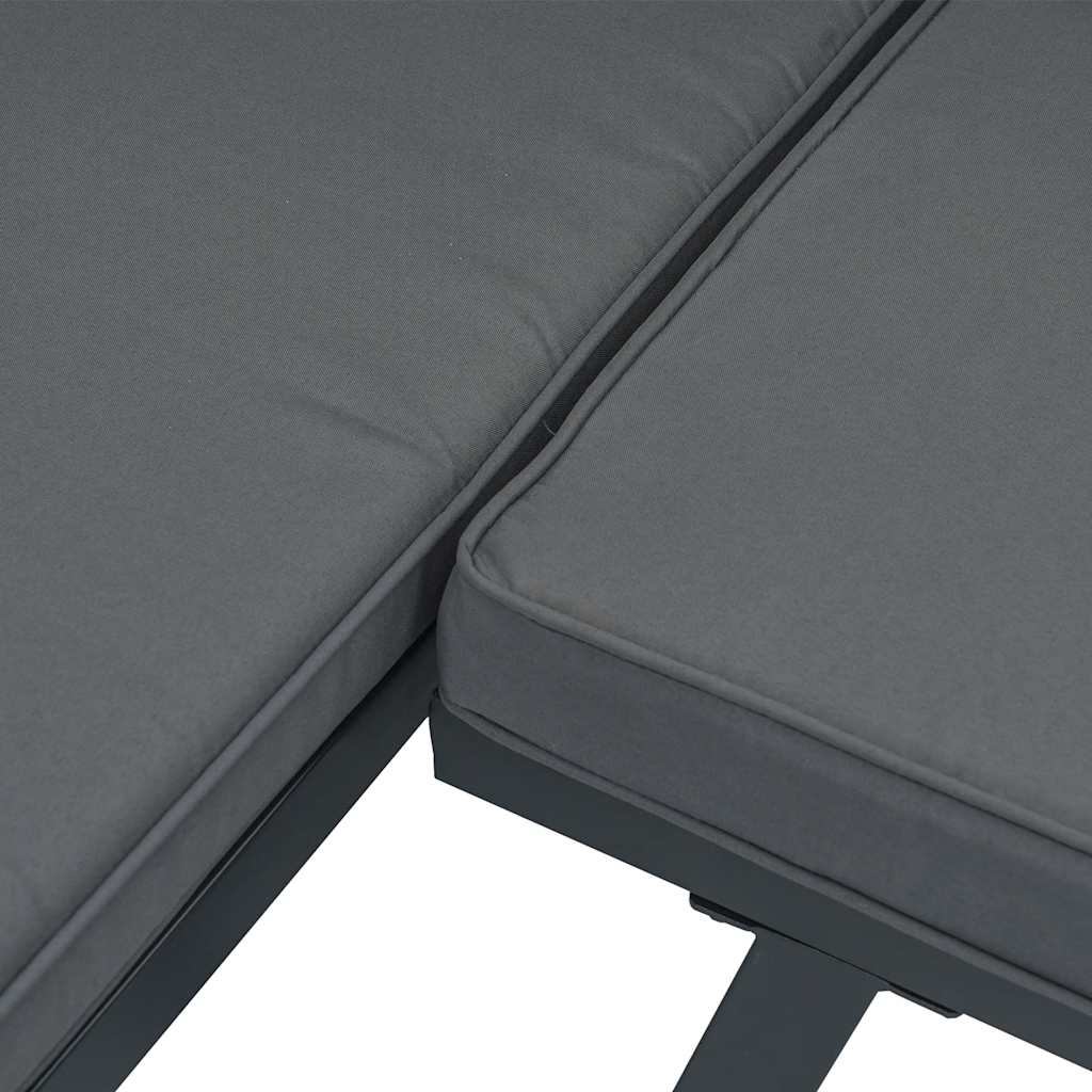 Set Divani da Giardino 3 pz con Cuscini in Alluminio Nero | homemem39