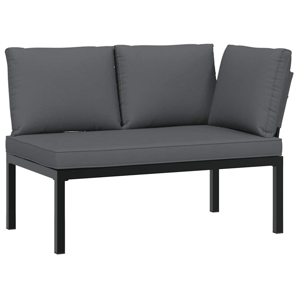 Set Divani da Giardino 3 pz con Cuscini in Alluminio Nero | homemem39