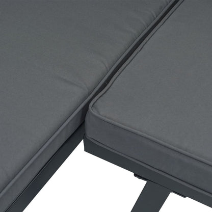 Set Panche Giardino Cuscini 4pz Nere Acciaio Verniciato Polvere | homemem39