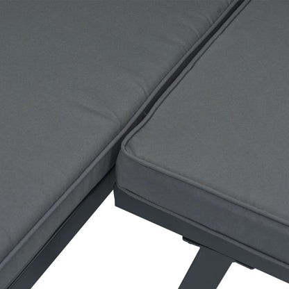 Set Panche Giardino Cuscini 6pz Nere Acciaio Verniciato Polvere | homemem39