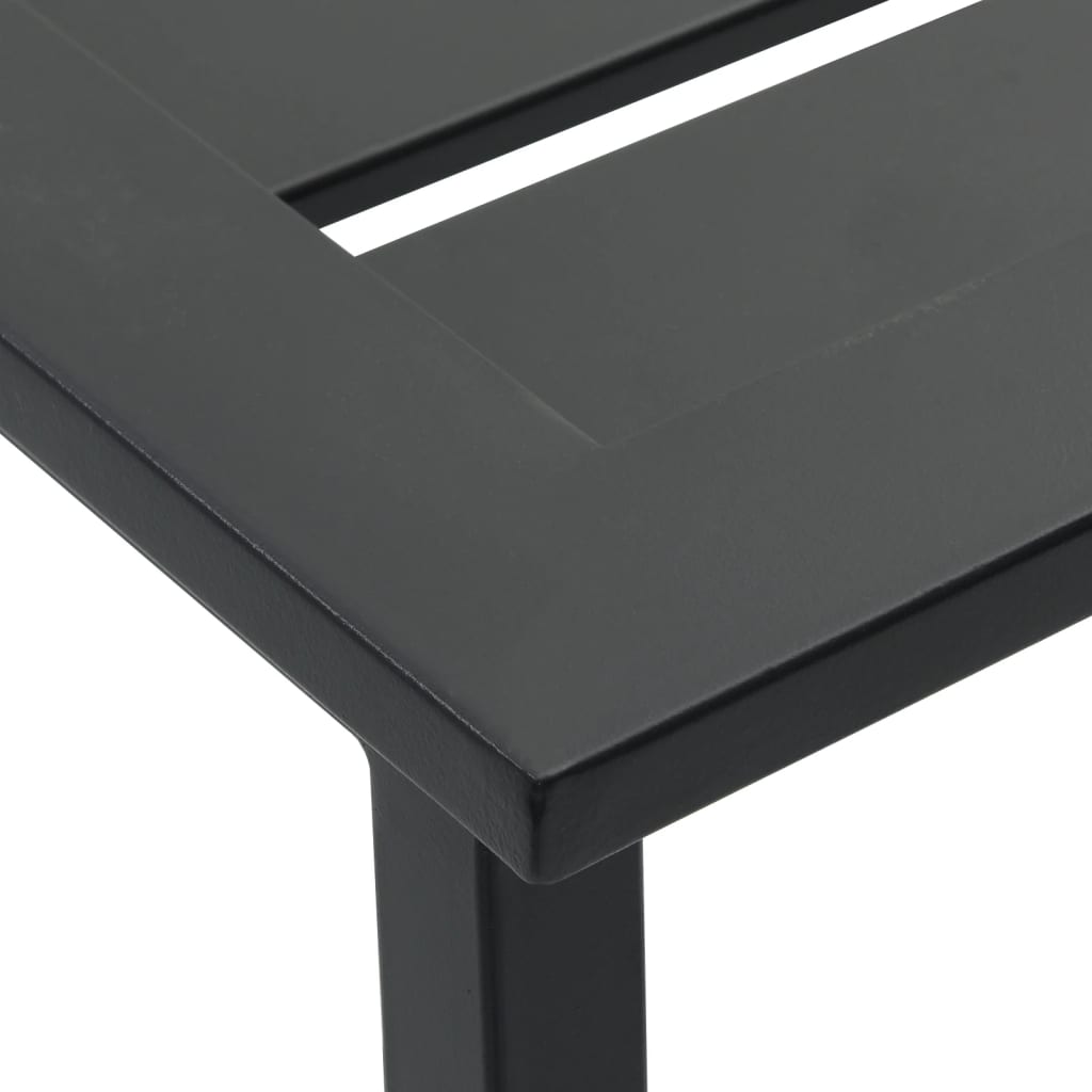 Set Bar da Giardino 5pz Nero in Acciaio Verniciato a Polvere | homemem39