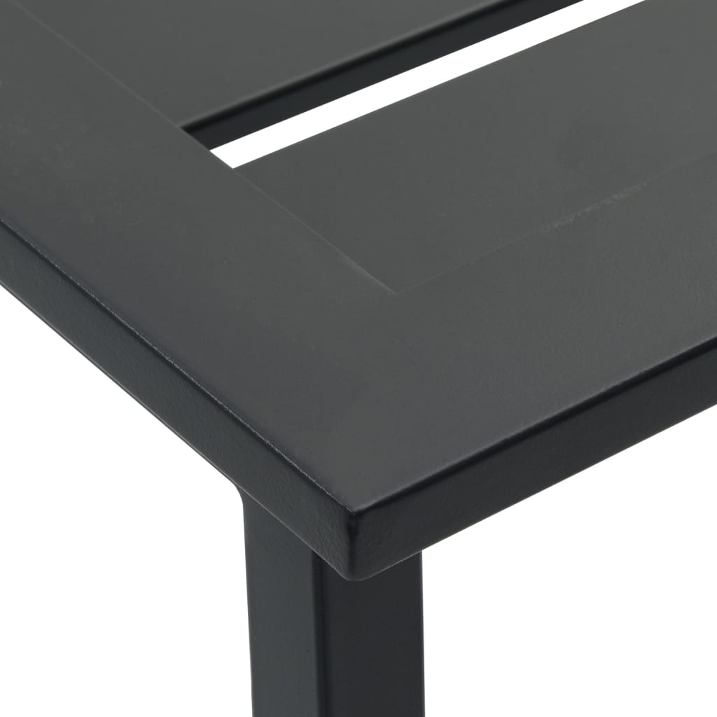 Set Bar da Giardino 5pz Nero in Acciaio Verniciato a Polvere | homemem39