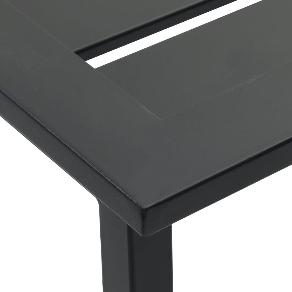 Set Bar da Giardino 7pz Nero in Acciaio Verniciato a Polvere | homemem39