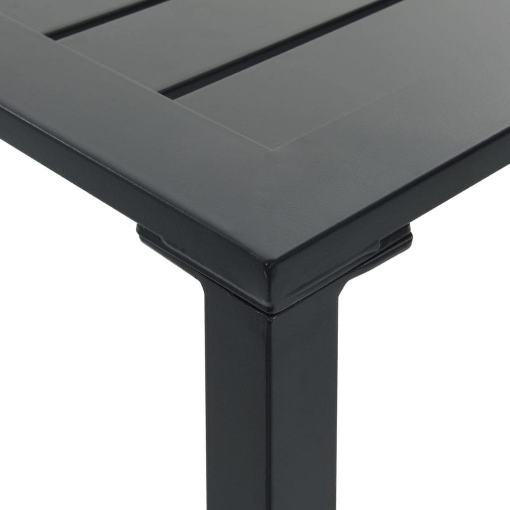 Set Bar da Giardino 7pz Nero in Acciaio Verniciato a Polvere | homemem39