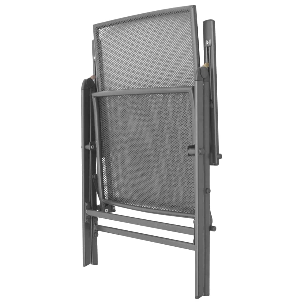 Set Sedie Giardino Reclinabili 3pz Antracite Acciaio Verniciato | homemem39