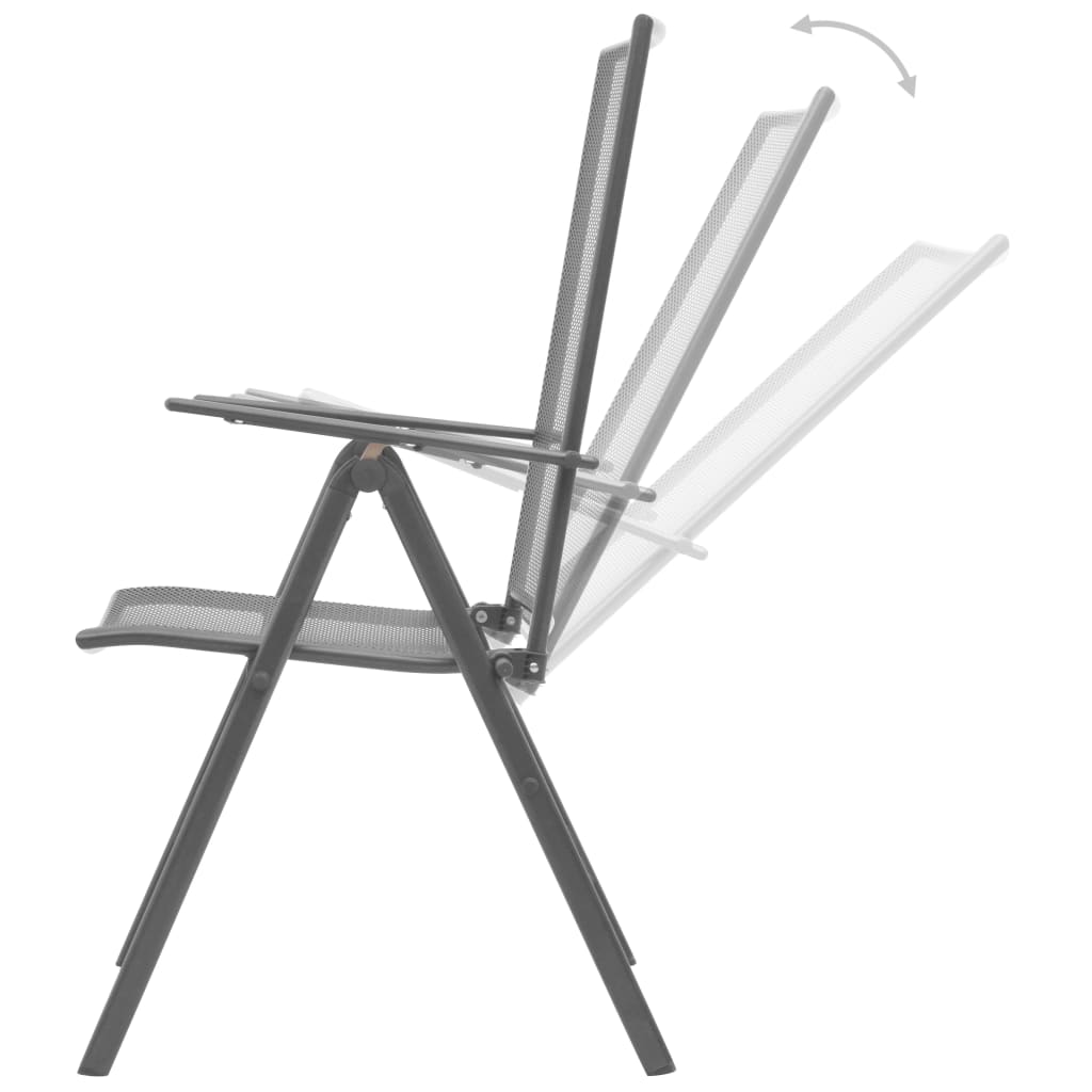 Set Sedie Giardino Reclinabili 3pz Antracite Acciaio Verniciato | homemem39
