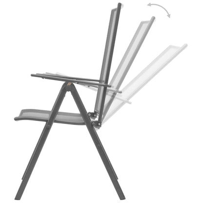 Set Sedie Giardino Reclinabili 3pz Antracite Acciaio Verniciato | homemem39