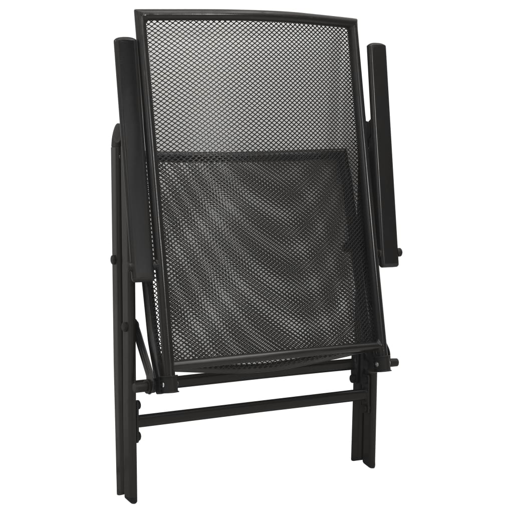 Set Sedie Giardino Reclinabili 5pz Antracite Acciaio Verniciato | homemem39