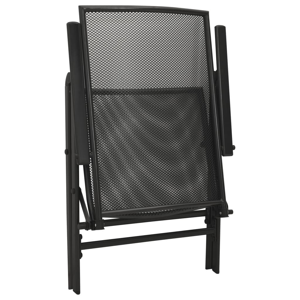 Set Sedie Giardino Reclinabili 5pz Antracite Acciaio Verniciato | homemem39