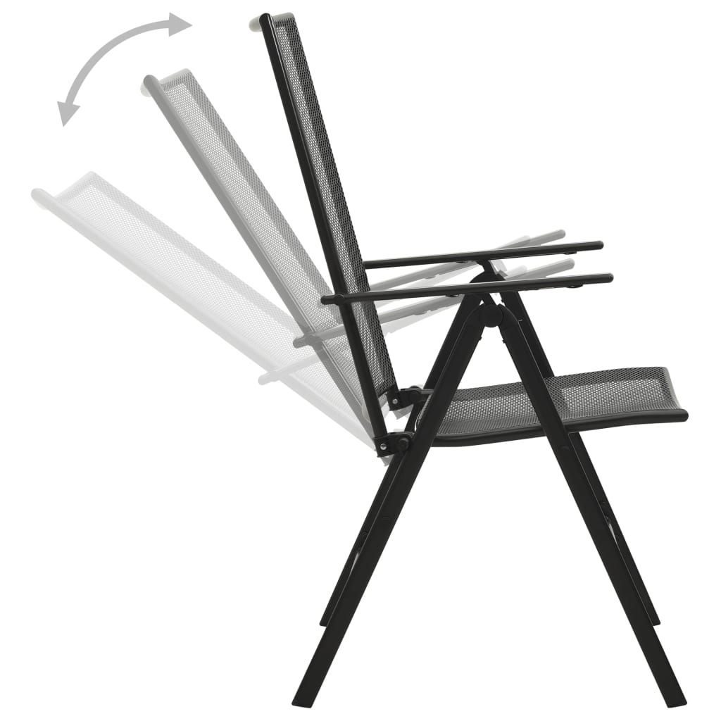 Set Sedie Giardino Reclinabili 5pz Antracite Acciaio Verniciato | homemem39