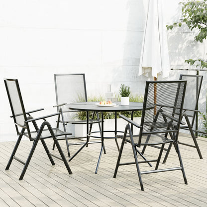 Set Sedie Giardino Reclinabili 5pz Antracite Acciaio Verniciato | homemem39