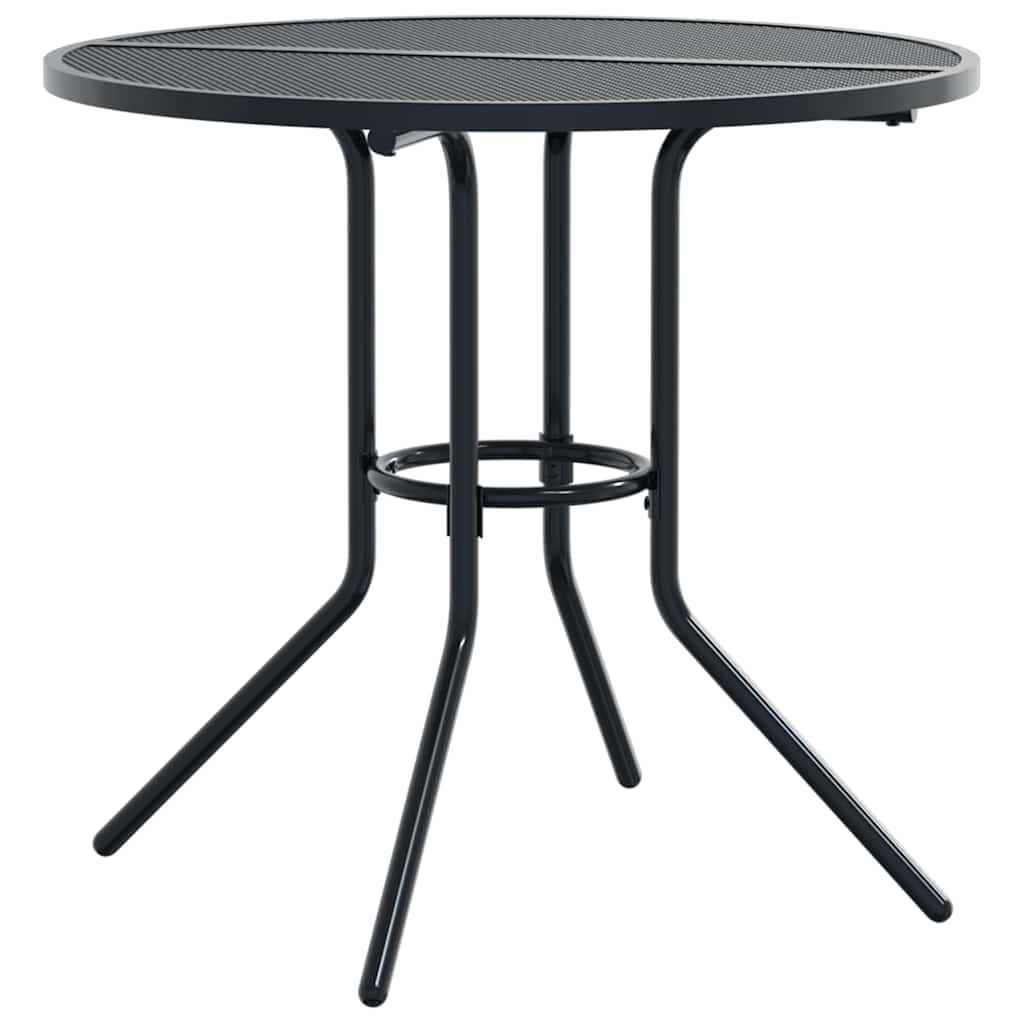 Set Sedie Giardino Impilabili 5pz Antracite Acciaio Verniciato | homemem39
