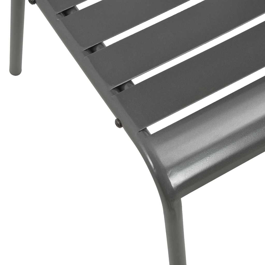 Set Sedie Giardino Impilabili 5pz Antracite Acciaio Verniciato | homemem39