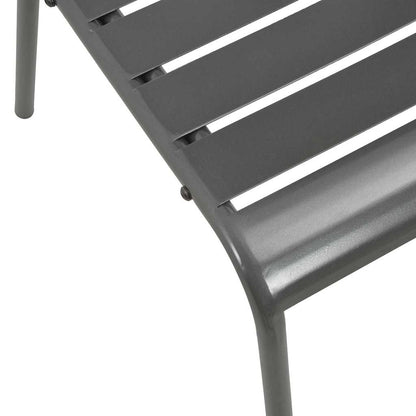 Set Sedie Giardino Impilabili 5pz Antracite Acciaio Verniciato | homemem39