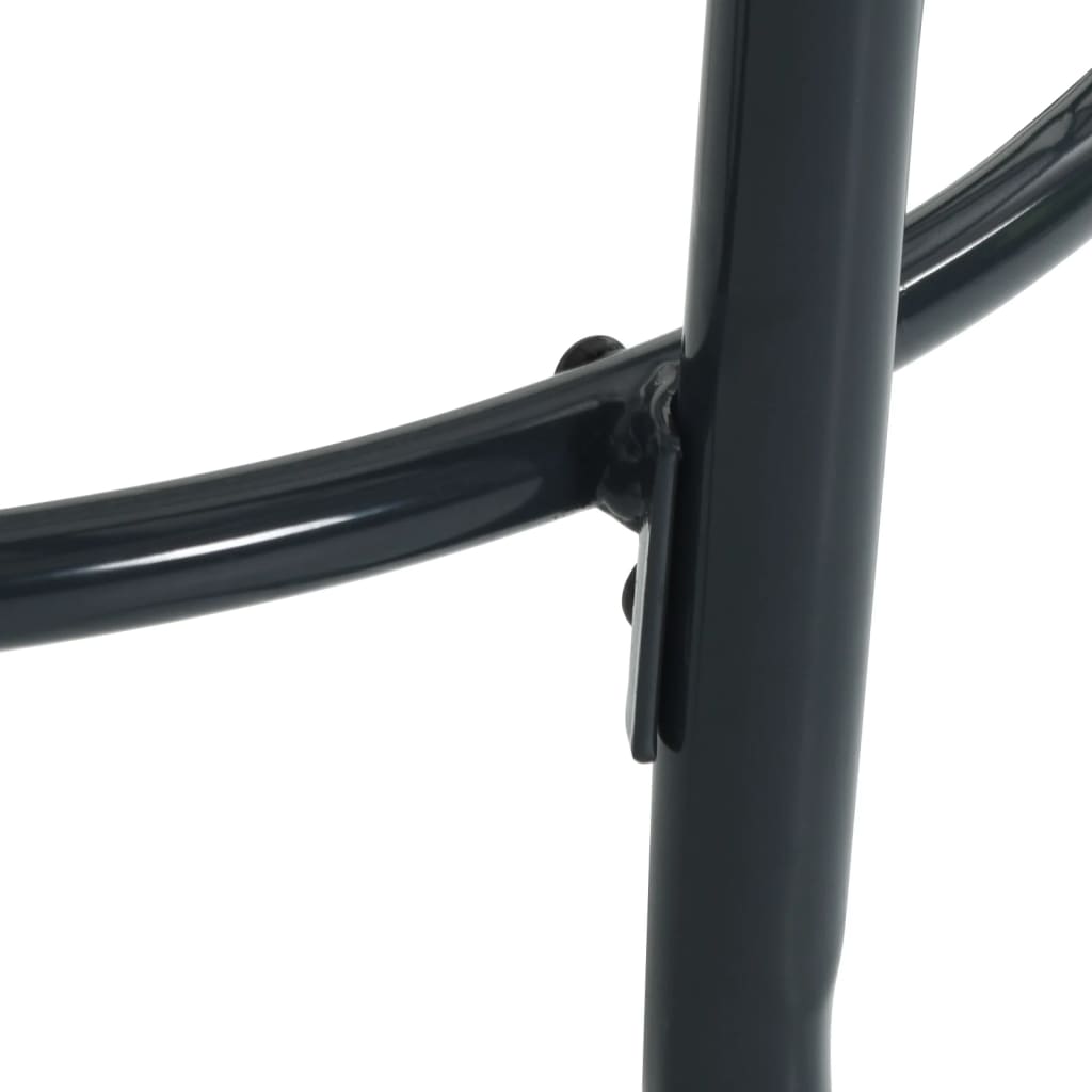 Set Sedie Giardino Impilabili 5pz Antracite Acciaio Verniciato - homemem39