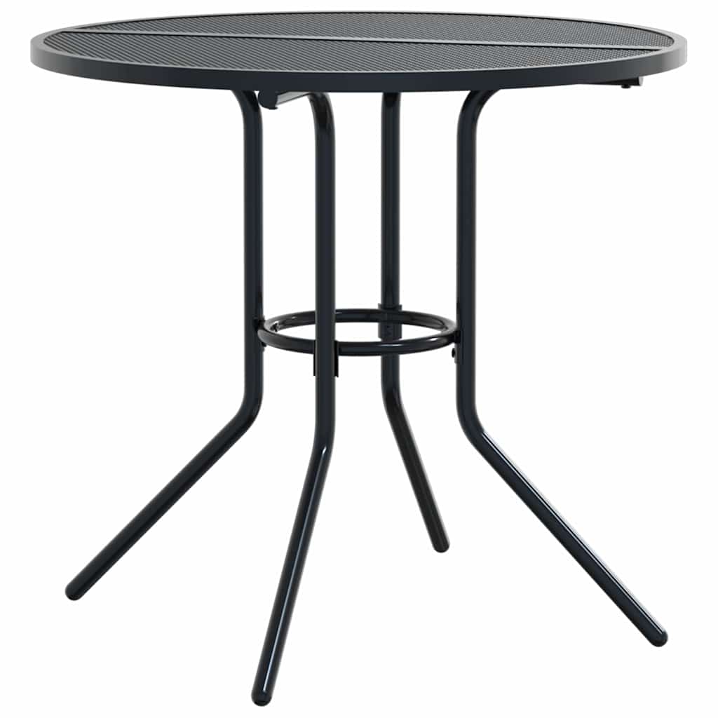 Set Sedie Giardino Impilabili 5pz Antracite Acciaio Verniciato | homemem39
