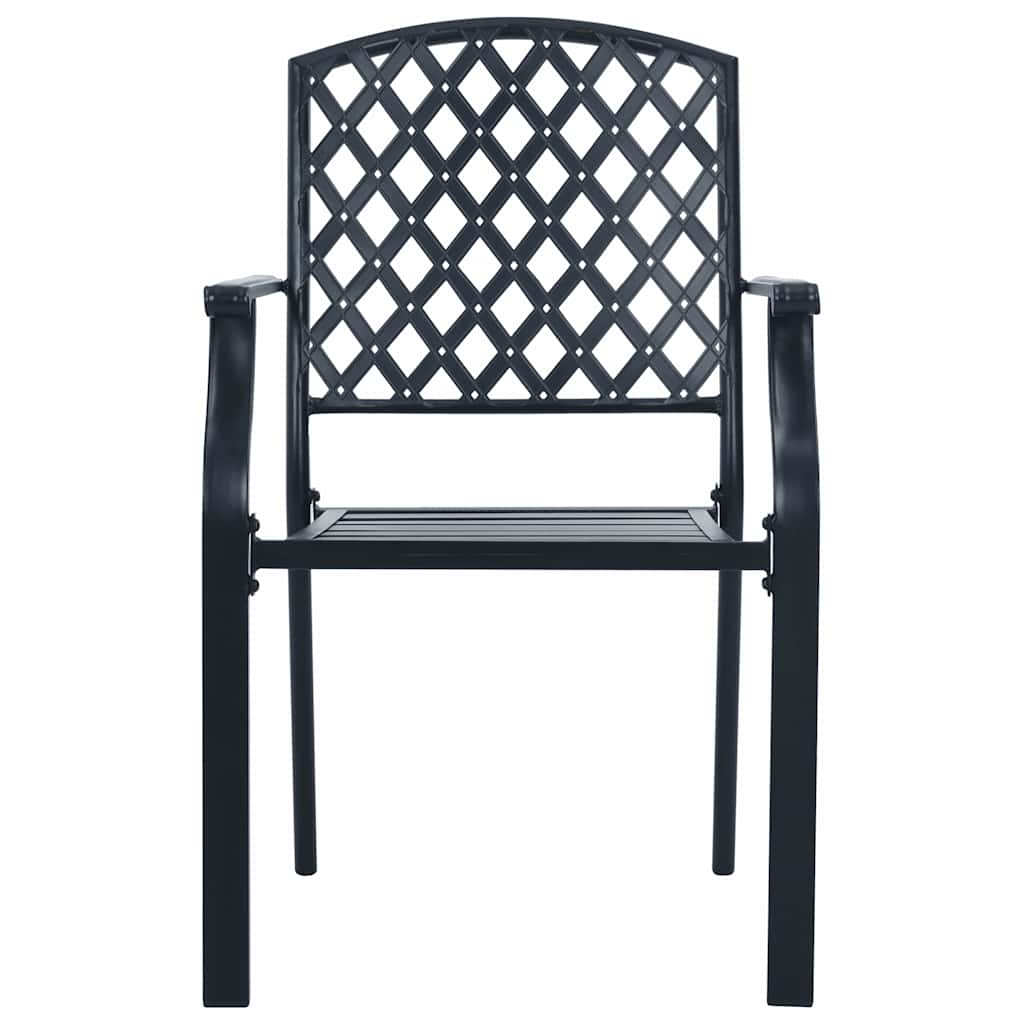 Set Sedie Giardino Impilabili 5pz Antracite Acciaio Verniciato | homemem39