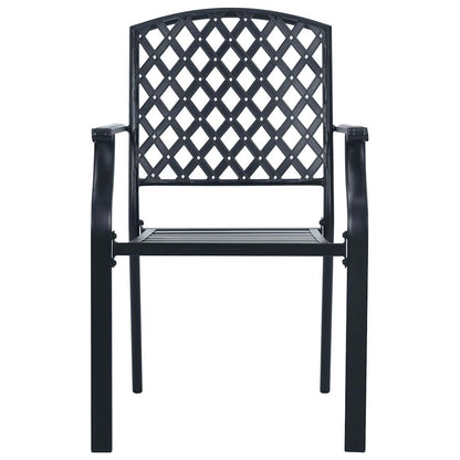Set Sedie Giardino Impilabili 5pz Antracite Acciaio Verniciato | homemem39