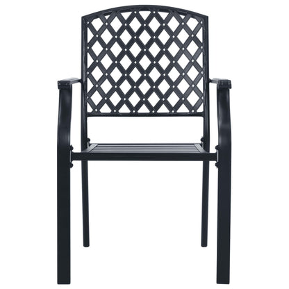 Set Sedie Giardino Impilabili 5pz Antracite Acciaio Verniciato | homemem39