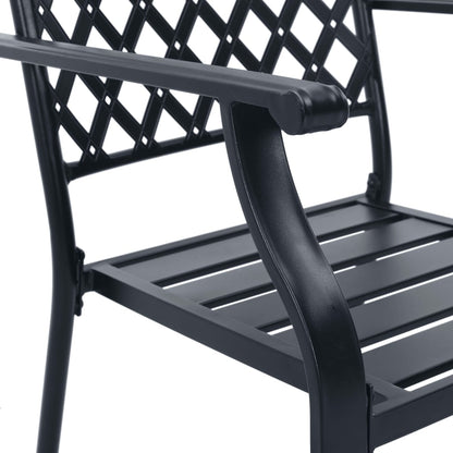 Set Sedie Giardino Impilabili 7pz Antracite Acciaio Verniciato | homemem39