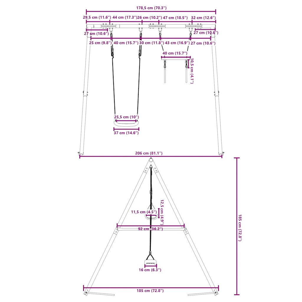 Set Gioco da Esterno con Altalena e Trapezio | homemem39