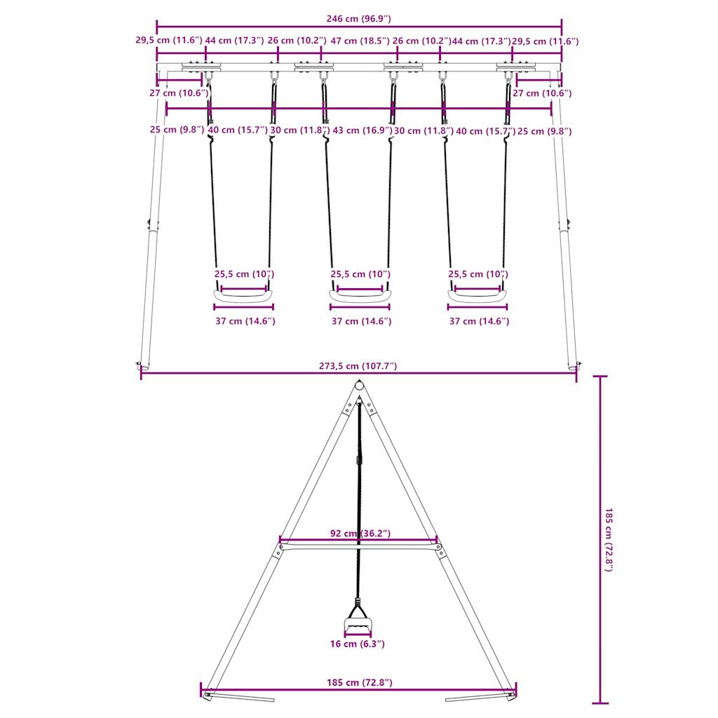 Set Altalene da Esterno 3 pz | homemem39