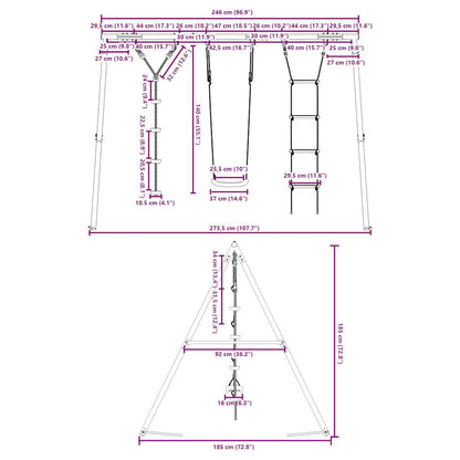 Set Gioco da Esterno con Altalena Scala e Altalena a Disco | homemem39