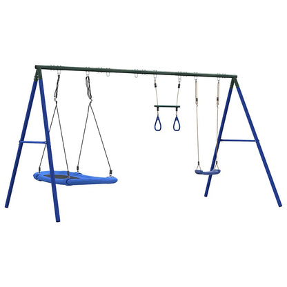 Set Gioco da Esterno con Altalena Trapezio e Altalena Nido | homemem39