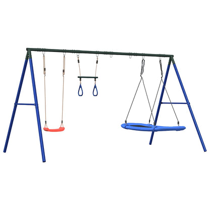 Set Gioco da Esterno con Altalena Trapezio e Altalena Nido | homemem39