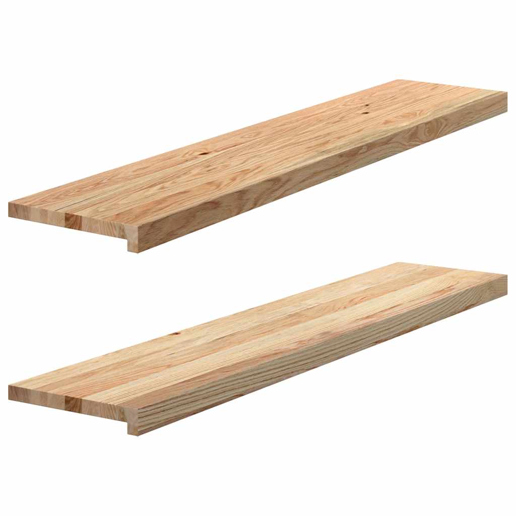 Gradini 2 pz 120x30x2 cm in Rovere Massello Non Trattato | homemem39