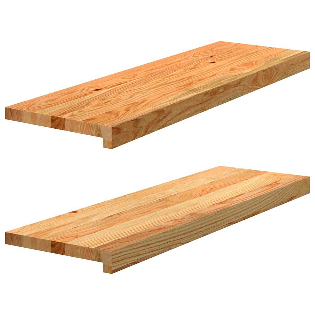 Gradini 2 pz Marrone Chiaro 80x25x2 cm Legno Massello Rovere | homemem39