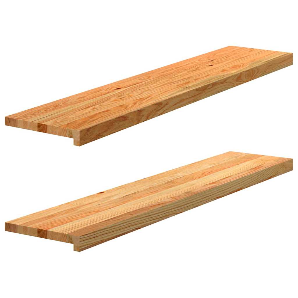 Gradini 2 pz Marrone Chiaro 120x25x2 cm Legno Massello Rovere | homemem39