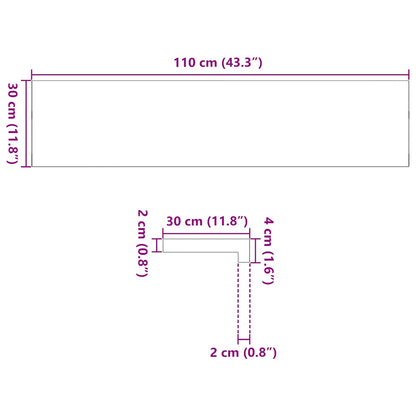 Gradini 2 pz Marrone Scuro 110x30x2 cm Legno Massello Rovere | homemem39