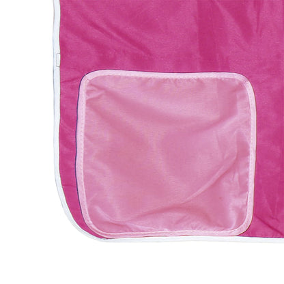 Letto a Soppalco con Tende Bambini Rosa 90x200 cm Massello Pino - homemem39