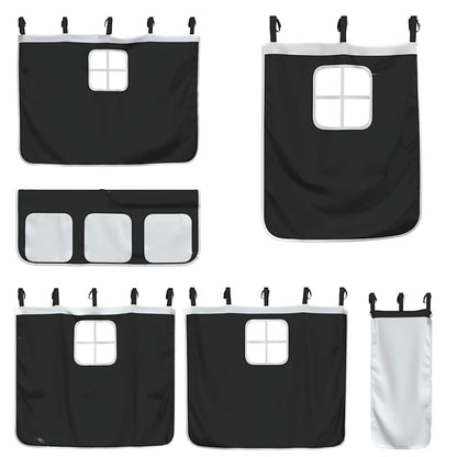Letto a Castello senza Materasso Bianco e Nero 90x200cm in Pino | homemem39