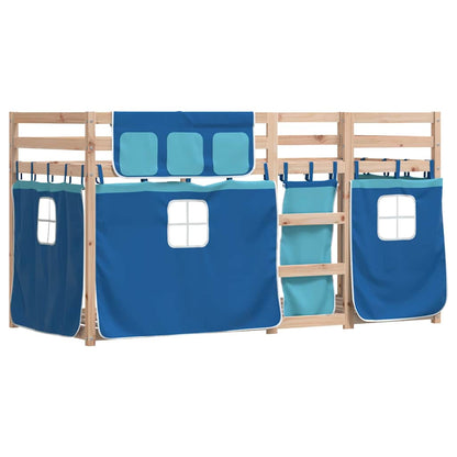 Letto a Castello senza Materasso Blu 90x200cm Massello Pino | homemem39