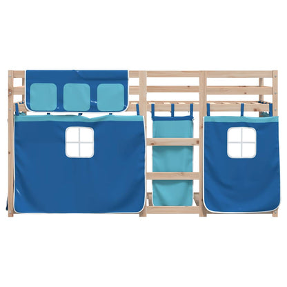 Letto a Castello senza Materasso Blu 90x200cm Massello Pino | homemem39