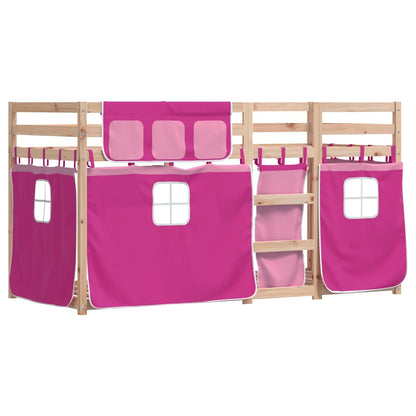 Letto a Castello senza Materasso Rosa 90x200 cm Legno di Pino | homemem39